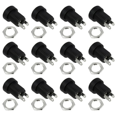 

1 Bag 24pcs DC Power Socket DC Power Jack With Nuts DC Power Adapter (Black)