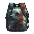 thumbnail image 2 of Hirioo Cute Flower Chihuahua Puppy Print Laptop Backpack Lightweight Casual Travel Daypack for College Workplace Travel, 2 of 5