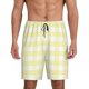 thumbnail image 1 of Balery Lemon Yellow Checkboard Pantalones cortos de pijama de punto de algodón para hombre con cinturilla y bolsillos-Medium, 1 of 6
