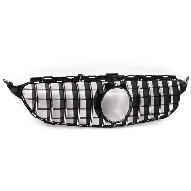 Front Bumper Grill, Anti Fading Protection For Panamericana GT Style Decorative Front Mesh Grille For Car Modification Gloss Black, + Black