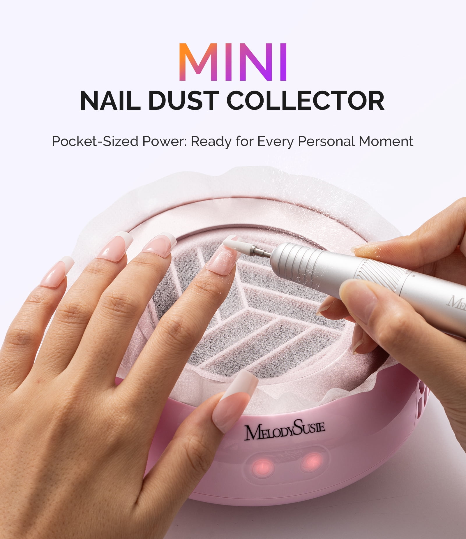 MelodySusie Mini Nail Dust Collector,HProA 6000RPM Portable Suction Vacuum Fan with 30 Pcs Filter Papers,Green