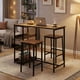 thumbnail image 2 of Yeshouse Juego de mesa de comedor de 91 cm de altura para 2 personas con taburetes y estantes de almacenamiento. Mesa de cocina compacta para espacios pequeños, apartamentos y estudios, 2 of 7