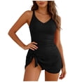 thumbnail image 2 of Traje de baño tankini para mujer con abertura lateral, detalle fruncido y cobertura moderada en la espalda. Traje de baño para mujer. Trajes de baño para mujer. Tankinis. Traje de baño para mujer. Tra, 2 of 5
