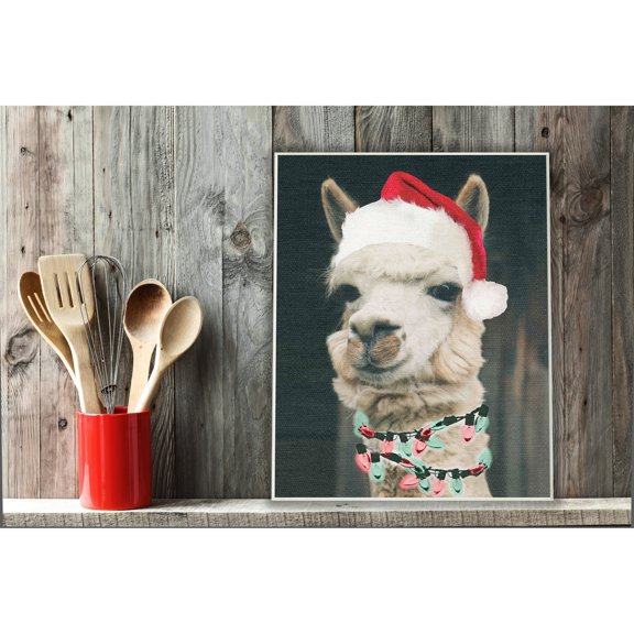The Stupell Home Decor Collection Christmas Llama Wall Plaque Art, 10 x 0.5 x 15