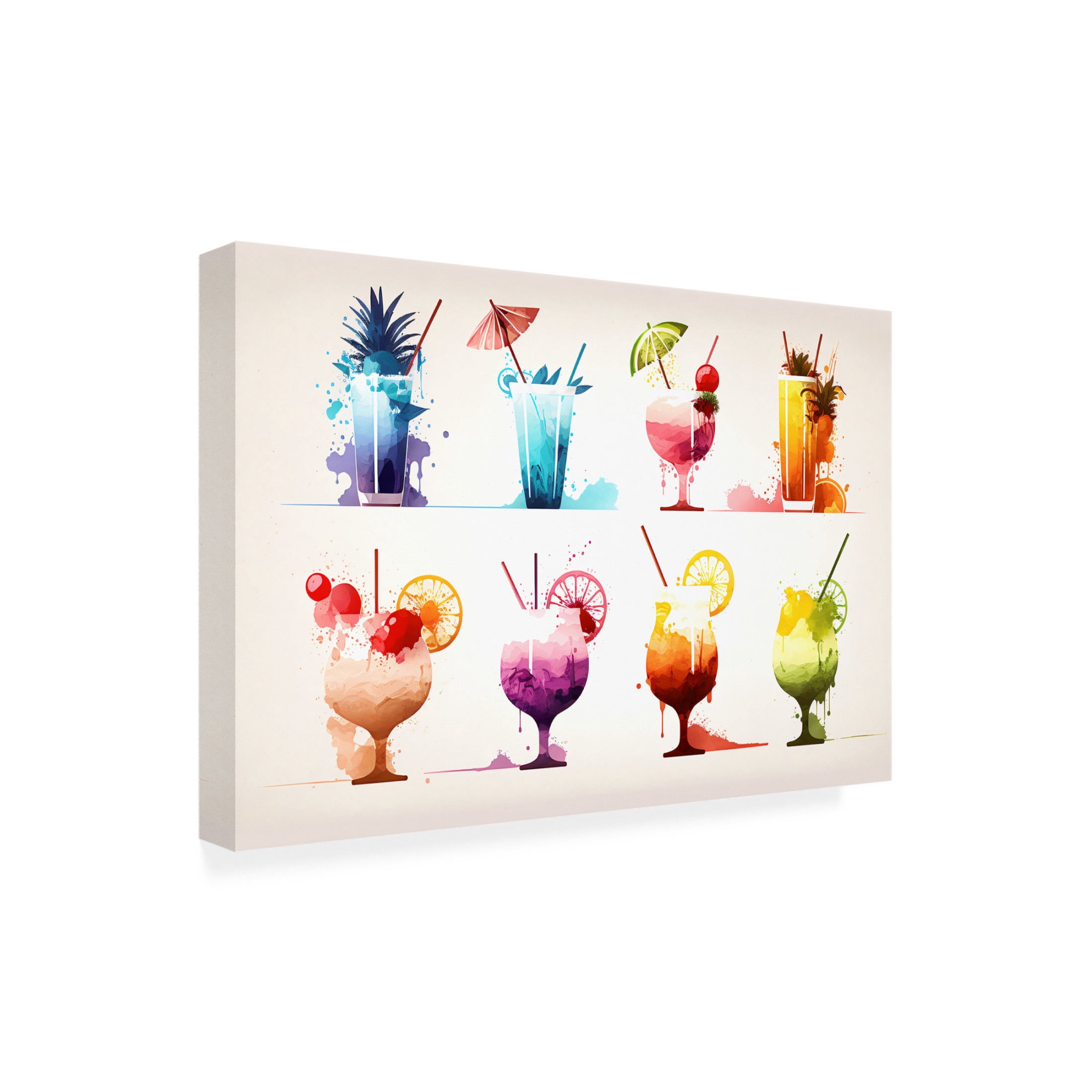 Canvas Wall Art - Ray Heere 'Mid Century Cocktails And Drinks 14' Wall Art for Living Room, Bedroom, or Office Décor by Trademark Fine Art - 19 x 12 Inches