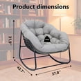 thumbnail image 6 of Outdoor Ladena Rocking Chair with Cushions, Large Sized and Metal Frame, Ergonomic Back Design for Garden, Porch, Patio and Various Space., 6 of 7