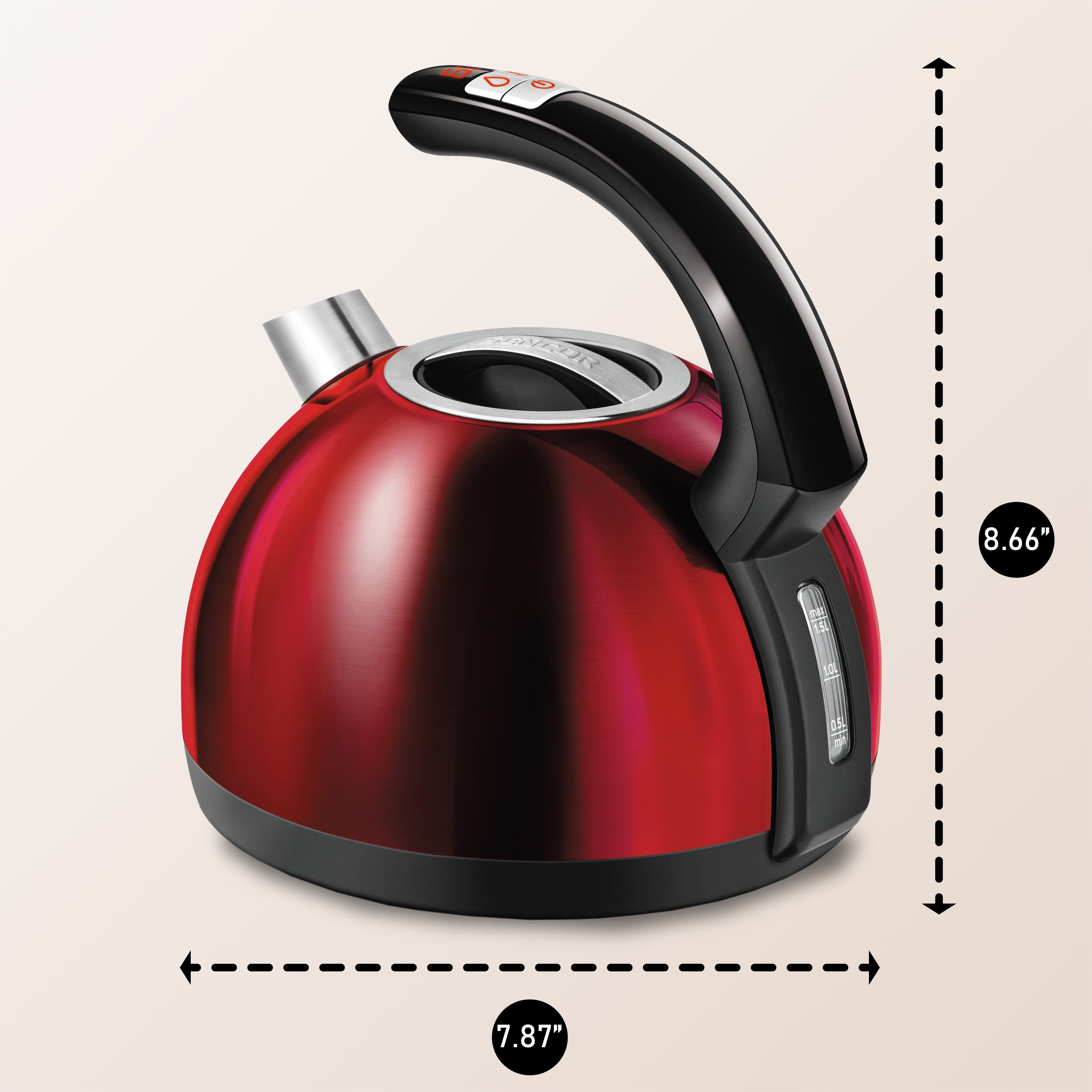 Sencor SWK1573CO Electric Kettle with Display and Power Cord Base