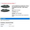 thumbnail image 2 of Left and Right Door Handle Set 2 Piece - Compatible with 2000 - 2005 Toyota Echo 2001 2002 2003 2004, 2 of 2