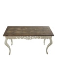 thumbnail image 5 of DecMode 46" x 30" White Wood Intricately Carved Scroll Console Table with Brown Wood Top, 1-Piece, 5 of 16