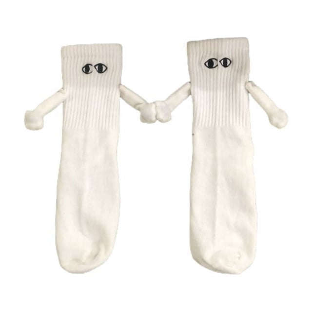 Calcetines de pareja tomados de la mano Calcetines magnéticos para tomarse de la mano Atractiva muñeca de personalidad de piedra Lindos calcetines para sujetar los pies
