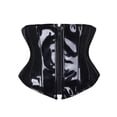 thumbnail image 1 of Tinglu Women's PVC Underbust Corset Lace Up Boned Gothic Waist Cincher Bustier Black, 1 of 5