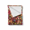 thumbnail image 2 of 70s Party Soft Flannel Fleece Throw Blanket, Groovy Peace and Love Composition Hallucinatory Mushrooms Flowers Joyful Vivid, Cozy Plush for Indoor and Outdoor Use, 70" x 90", Multicolor, by Ambesonne, 2 of 6