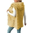 thumbnail image 5 of Pxkloy Fuzzy Fleece Vest for Women Button Down Sleeveless Hoodie Jacket Sherpa Soft Fall Winter Long Coats Yellow,XL, 5 of 6