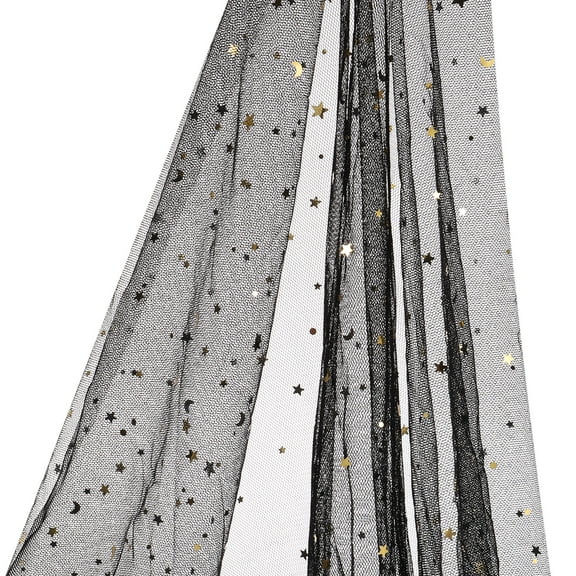 5 Yards Tulle Fabric, 63inch Glitters Tulle Fabric Rolls Sequin Ribbon Netting Fabric Soft for Tutu Skirt Dress, Black