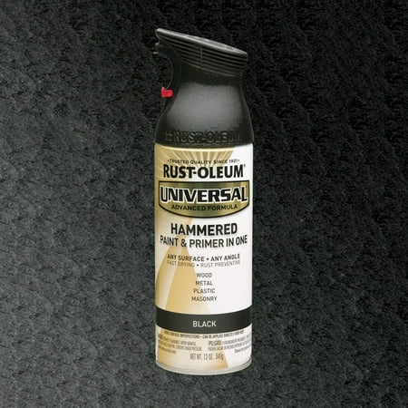 Black, Rust-Oleum Universal All Surface Interior/Exterior Hammered Spray Paint, 12 oz