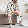thumbnail image 7 of Balery Cute Flower Pattern Pajama Sets for Men Long Sleeve 2 Piece Sleepwear Loungewear Sets Soft PJ's with Pockets Long Sleeve Comfy Pj Sets-Large, 7 of 7