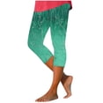 thumbnail image 1 of Womens Summer High Waisted Printing Capris Matching Slim Fitting Yoga Gym Pants, 1 of 6
