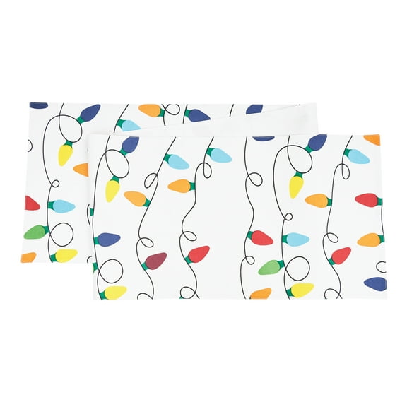 Christmas Light Printed Holiday Table Runner