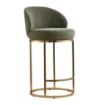 thumbnail image 4 of CHITA Upholstered Swivel Counter Bar Stool with Metal Frame and Arched Back, 4 of 8