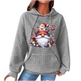 thumbnail image 3 of Hilzaten Womens Sweatshirt Long Sleeve Pullover Graphic Kangaroo Pocket Hooded Drop Shoulder Sweatshirt for Women, 3 of 7