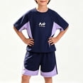 thumbnail image 5 of Amidoa Boys Summer Outfits 2 Piece Cute Short Sleeve Top and Casual Shorts Kids Clothing Sets Navy Size 3, 5 of 9