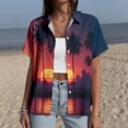 thumbnail image 5 of Yopmin Womens Hawaiian Shirt Palm Tree Print Summer Tropical Hawaiian Blouse Button Down for Beach Vacation Travel Summer, 5 of 7