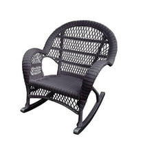Afuera Living Contemporary Rocker Wicker Chair in Espresso