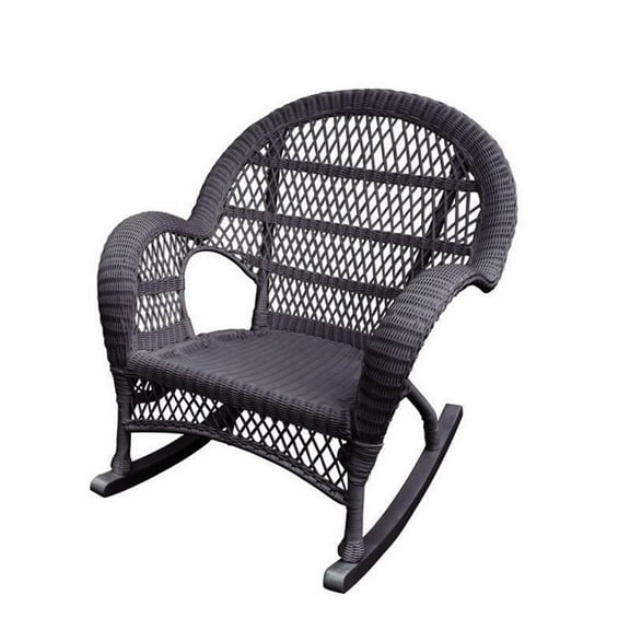 Afuera Living Contemporary Rocker Wicker Chair in Espresso