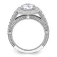 thumbnail image 2 of Sterling Silver Rhodium-plated 8mm Center CZ Halo Ring QR6943, 2 of 6