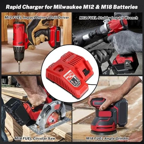 M18 M12 Rapid Charger For Milwaukee 48-59-1812 M12-18C Li-Ion Battery 12V-18Volt
