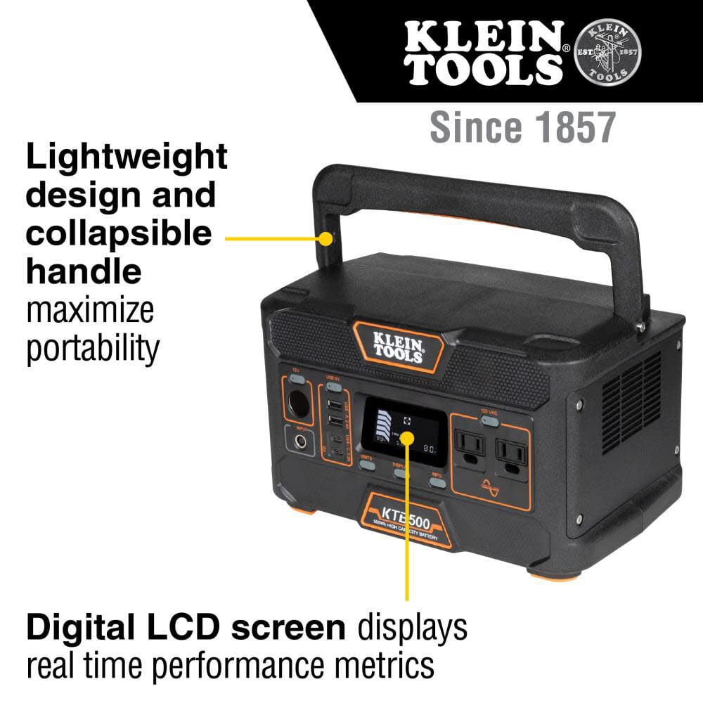Klein Tools 1,000 Watt Lithium-Ion Battery Solar Power Station