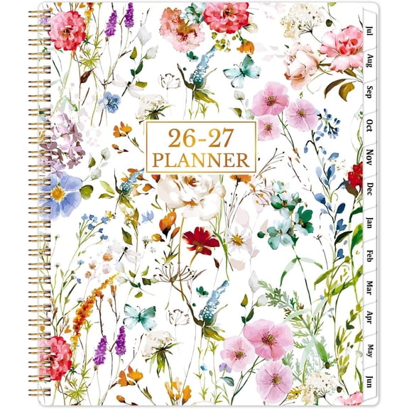 Planner 2026-2027 - Academic Planner 2026-2027, Planner Weekly and Monthly | 8.5" x 11" Planner, JULY 2026 - JUNE 2027, Calendar Planner with Monthly Tabs, Inner Pocket, Paper, -wire Binding