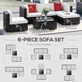 thumbnail image 6 of Resenkos 6 Pieces Patio Furniture Set, Galvanized Steel, PE Rattan, Mixed Brown, Cream White, 6 of 11