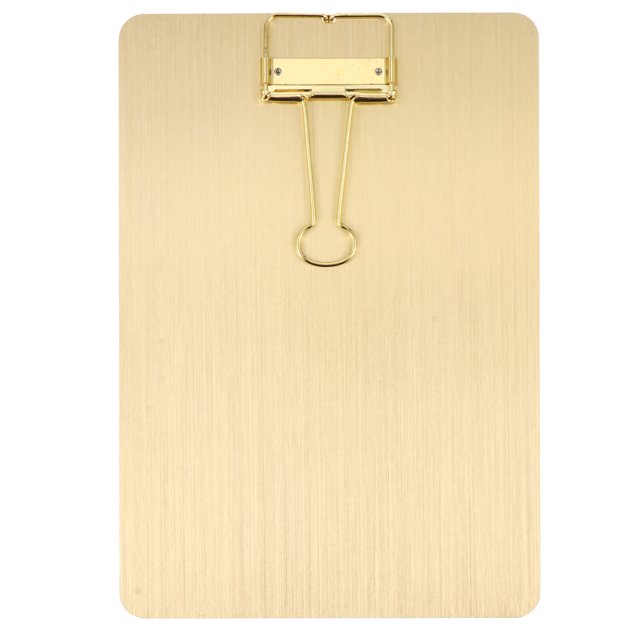 CIMAXIC 1pc A5 Paper Clipboard Stainless Steel Writing Pad Paper Holder Menu Stand,9.06"X6.3"X0.79"