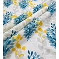 thumbnail image 4 of Serafina Home Light Blue Teal Yellow Grey White Fabric Shower Curtain for Bathroom: Farmhouse Floral Leaf Damask Design, 4 of 9