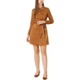 thumbnail image 2 of Allegra K Women's Shirtdress with Belt Casual Button Down Satin Shirt Dress, 2 of 6