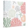 thumbnail image 2 of Ships Next Day Canvas Wall Art 8"x8",Red Sage Green Coastal Wood Framed Canvas Print Painting,Summer Beach Coral Shell Starfish Ready to Hang Small Picture Wall Decor for Bathroom Nursery Kitchen, 2 of 9