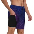 thumbnail image 2 of Balery Neon Glitter Bañador para hombre, shorts de playa de secado rápido con entrepierna y forro de compresión-X-Large, 2 of 6