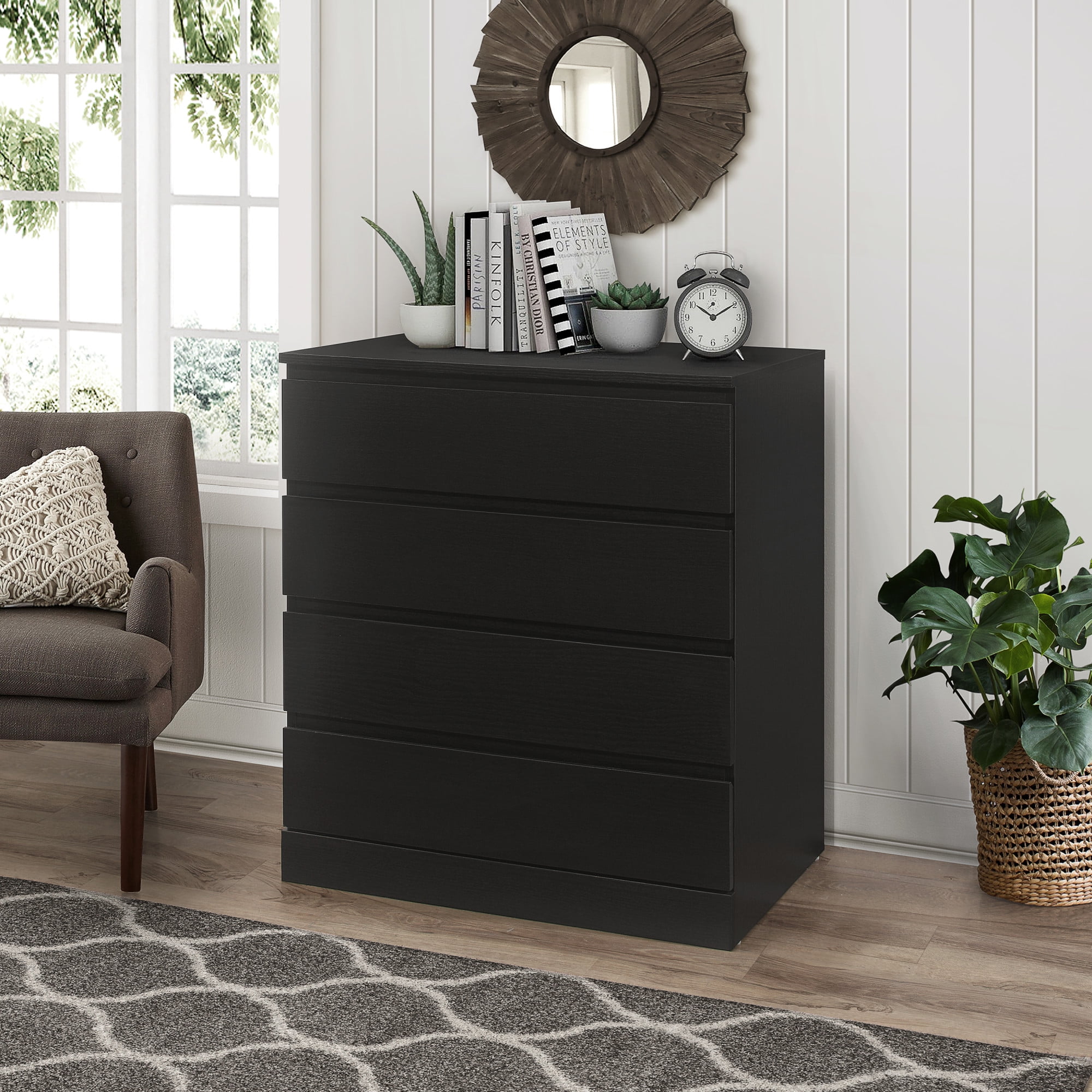 Brindle 4Drawer Dresser, Black Oak, by Hillsdale Living Essentials