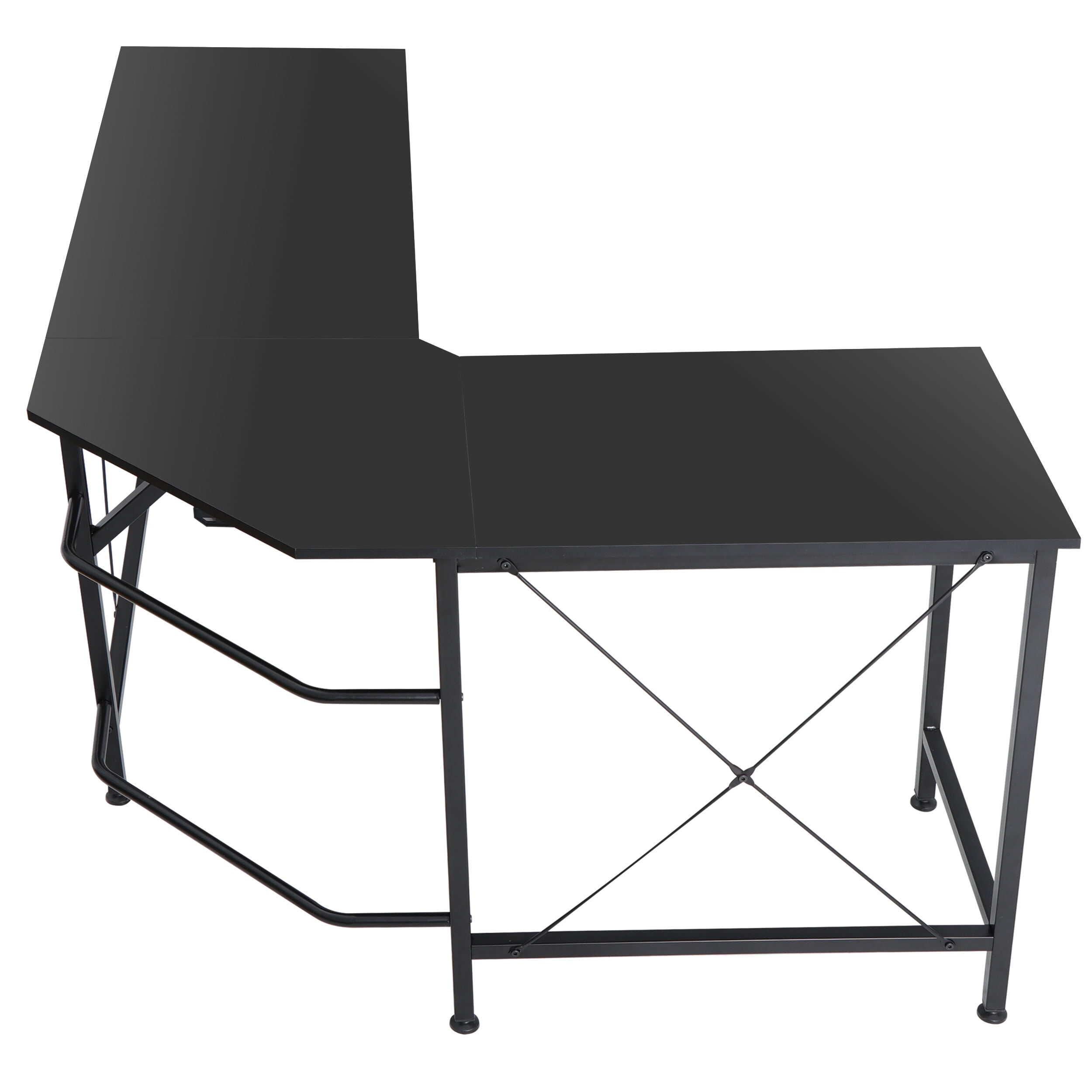 ZENY Personal Computer Desk Study Corner Table L Shaped Desks Workstation, Black
