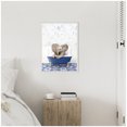 thumbnail image 2 of Kate and Laurel Baby Elephant No6 in Eclectic Blue Bath Framed Canvas Wall Art by Amy Peterson 18 x 24 Sylvie Beaded White, Whimsical, Animals Art for Wall Decor, Living Room, Bedroom, 2 of 8