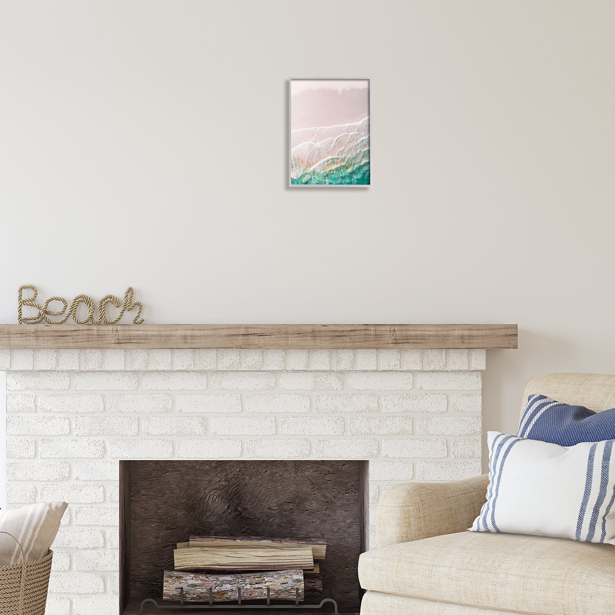Stupell Industries Modern Beach Foam Abstract Painting Gray Framed Art Print Wall Art, 11 x 14