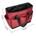 thumbnail image 3 of Yalin Tool Bag Garden Tote Large Organizer Bag Carrier Gardening Storage Tote with Interior Exterior Side Pockets Handles Strap for Garden Plant Tool Set Store Content Bag, 8 Storage Pockets (Red), 3 of 5