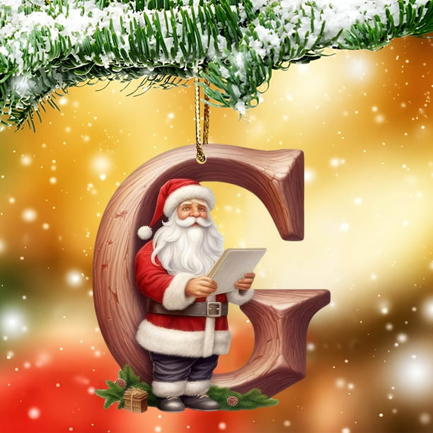 Personalized Acrylic Alphabet Christmas Ornaments DIY Hanging Decorations for Tree and Home