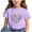 Purple, variant on Ahuyic Summer Toddler Solid Color T-Shirt,Kids Casual Top,Printed Pattern T-shirt With Short Sleeves For Children In The Back Of School Season Round Neck Half Sleeve Casual Versatile Top