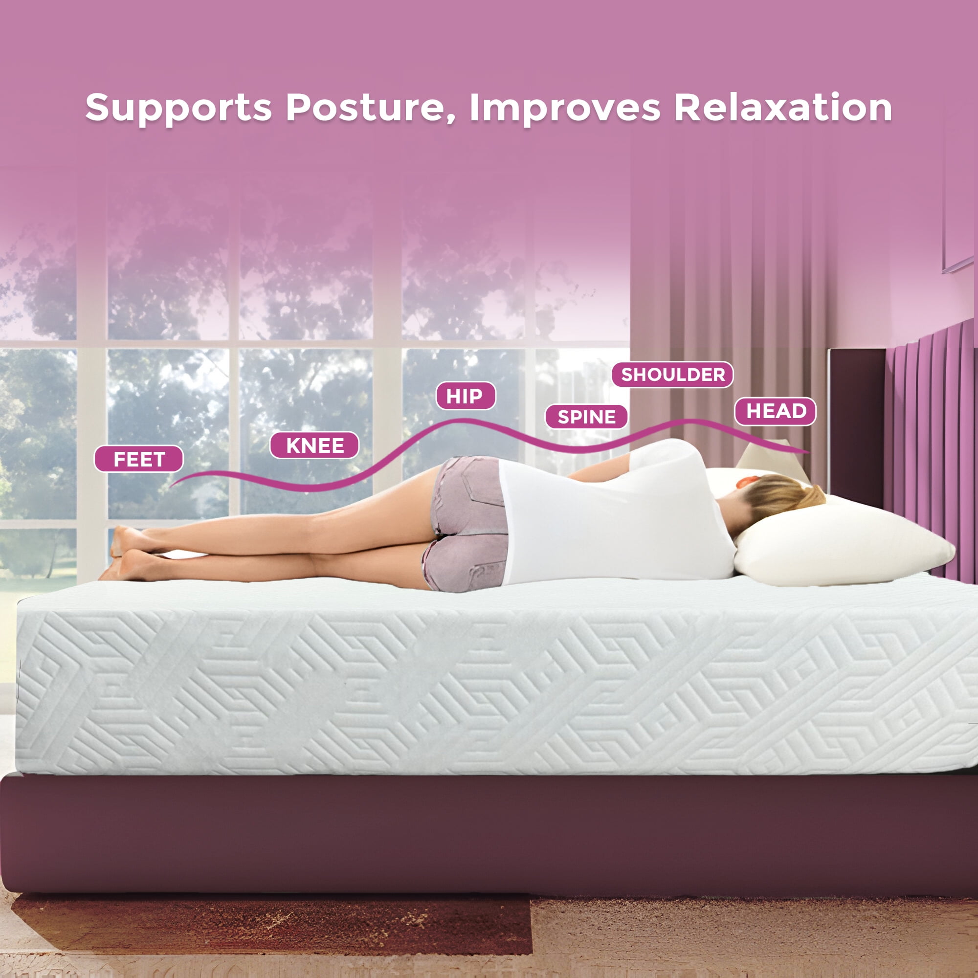 ViscoLogic DESIRE Luxury 10" Twin Gel Memory Foam Mattress for Cool Sleep Medium-Firm, CertiPUR-US®