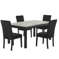 thumbnail image 2 of New Classic Furniture Celeste Wood Dining Table with Faux Marble Top in Espresso, 2 of 11