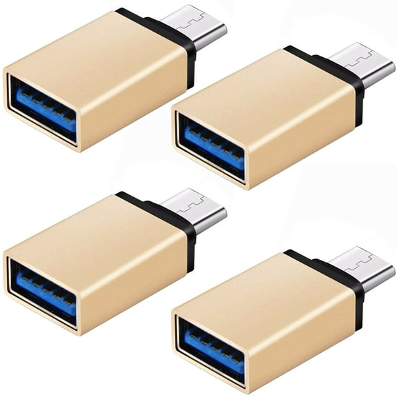 FREEDOMTECH USB C to USB Adapter Type C OTG (4-Pack) USB C Male to USB 3.0 A Female Connector Compatible for MacBook Pro 2019 2018, Samsung Galaxy S10 S9 S8 Note 9 8, LG V40 V30 G6, Google Pixel 2 XL
