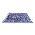 thumbnail image 2 of Ahgly Company Machine Washable Indoor Square Medallion Blue Traditional Area Rugs, 3' Square, 2 of 4