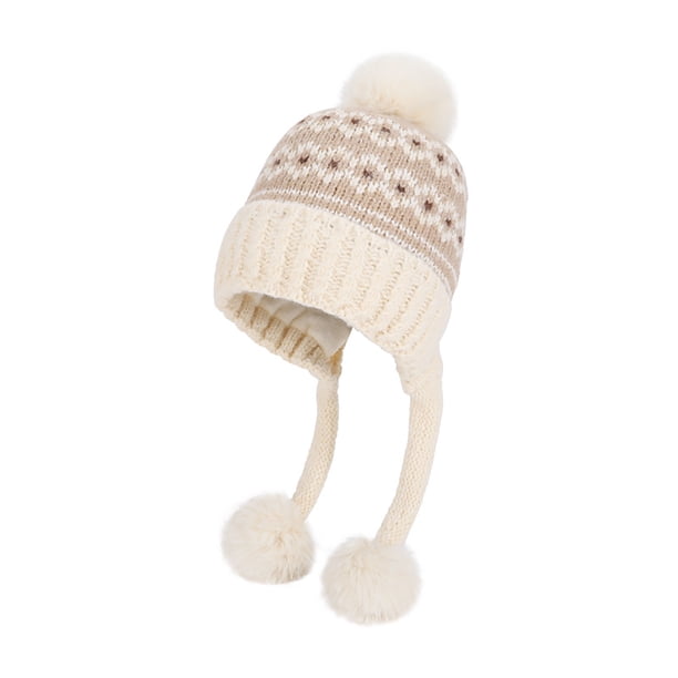 Gorro de invierno para mujer, gorro de punto con protección auditiva y forro polar, gorro de lana cálido, gorro grande para la cabeza, gorro pequeño tipo jersey.